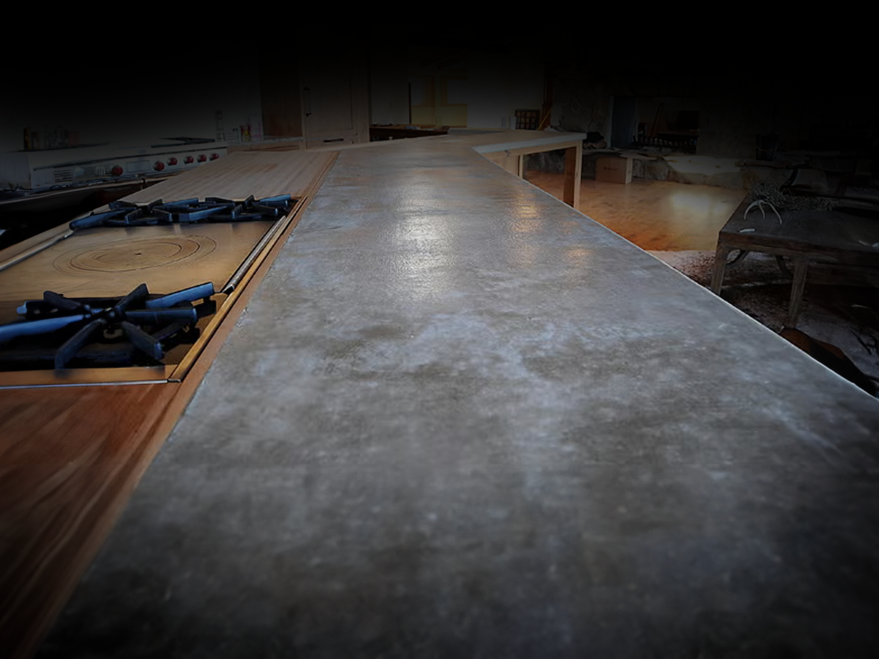 Custom concrete countertop with modern finish